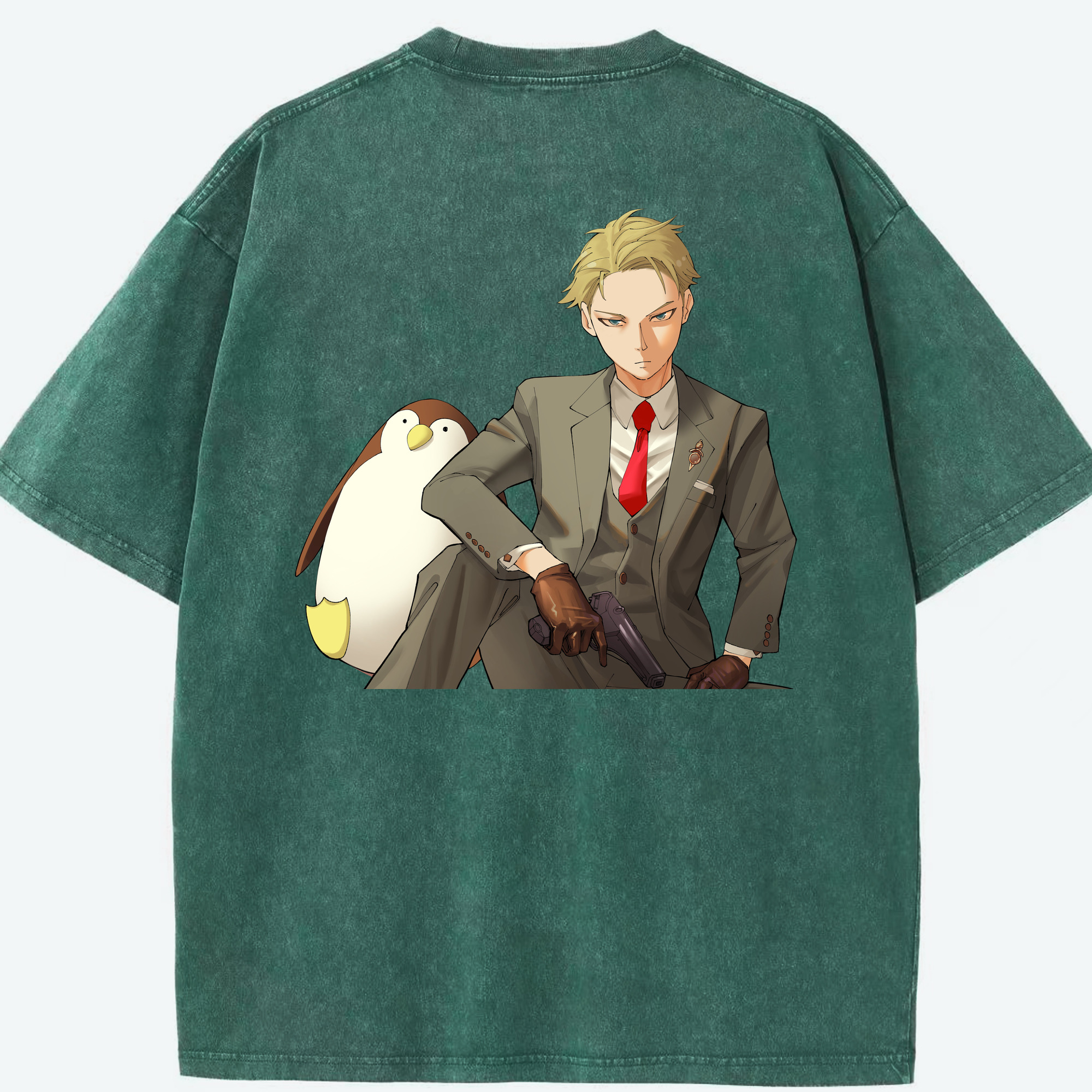 （画像用） SPY×FAMILY间谍家家酒 綿100% ヴィンテージ風 半袖Tシャツ（背面プリント）